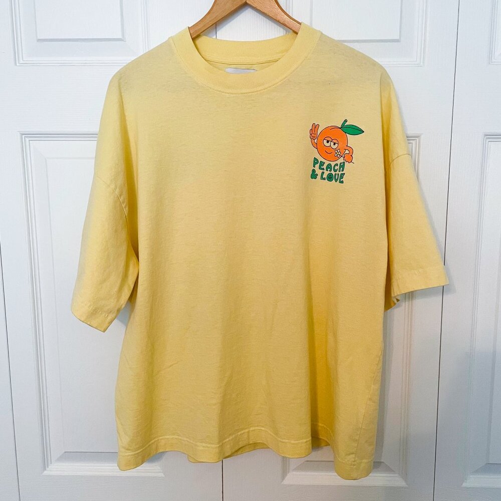 Topman Yellow Peach Graphic Tee